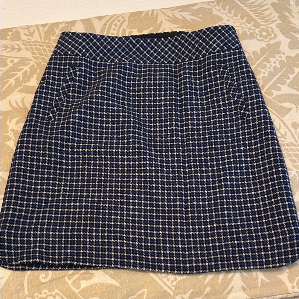Talbots Navy and White A-Line Skirt